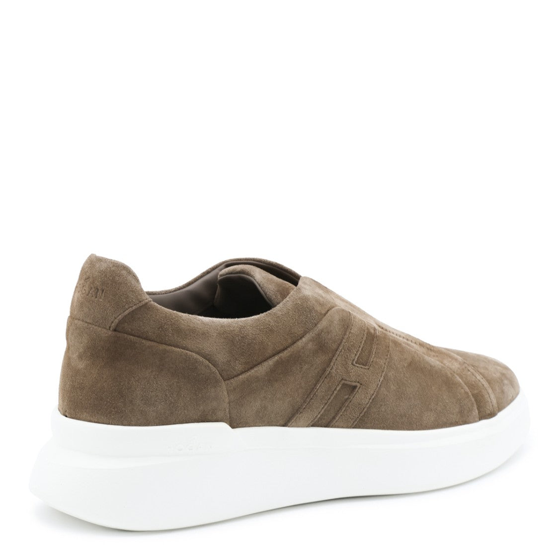 Hogan Brown Suede Slip-On Sneakers With Tone-On-Tone Embossed Logo
