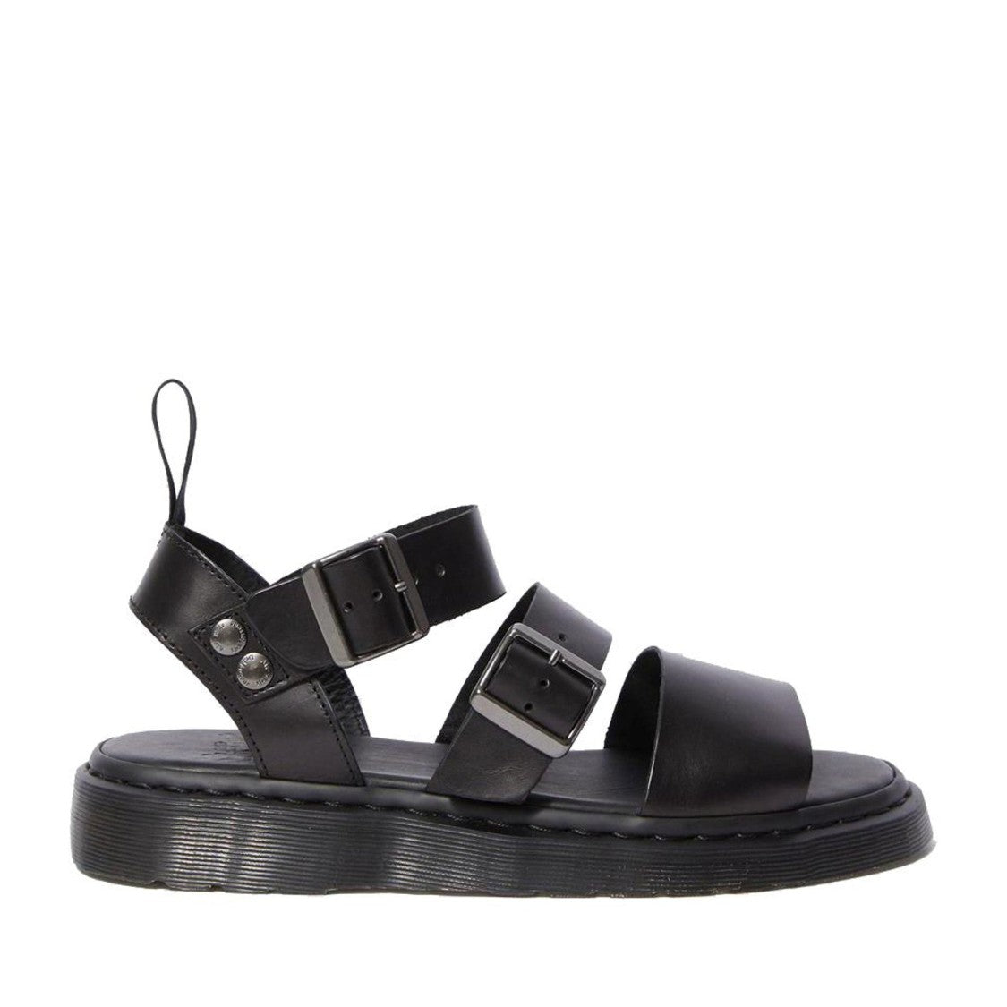 Dr. Martens Black Gryphon Adjustable Straps Leather Sandals