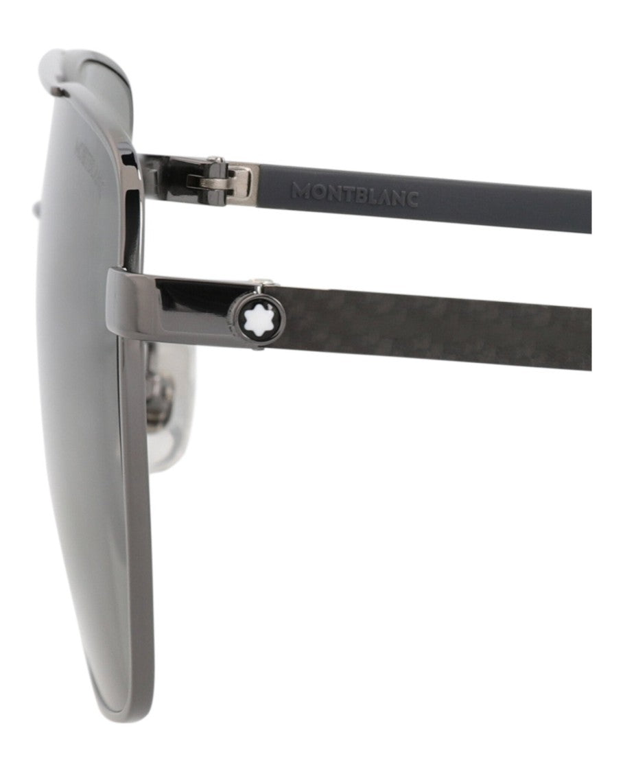 Montblanc Aviator-Frame Metal Sunglasses With Adjustable Nose Pads