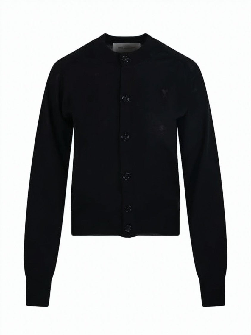 Ami Paris Button-Down Wool Cardigan