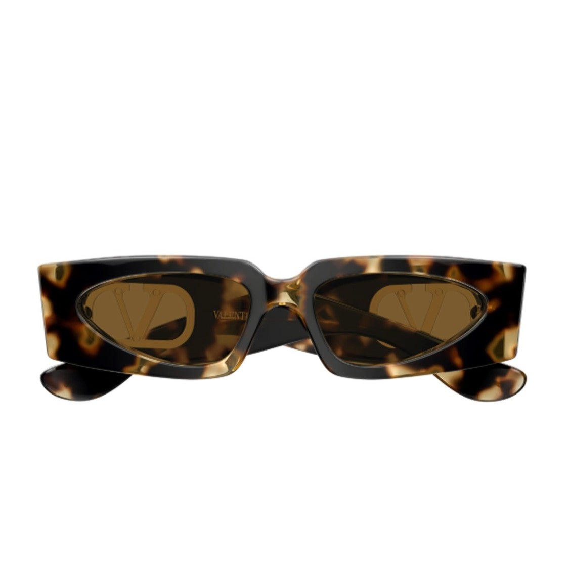 Valentino Havana Linea V Logo Recycled Acetate Cat-Eye Sunglasses