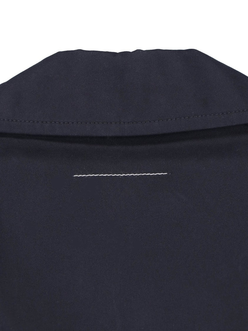 Mm6 By Maison Margiela Black Cotton Twill Trench Coat