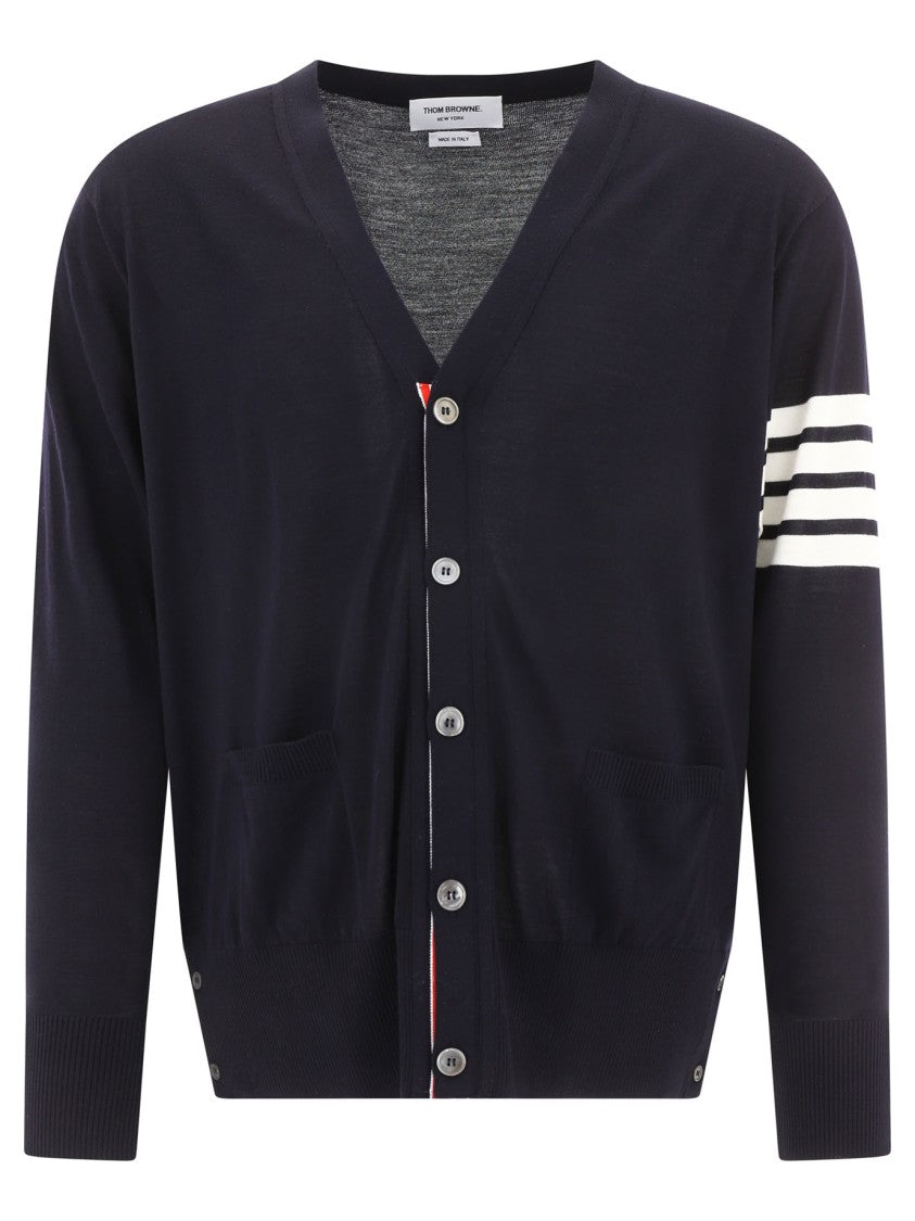 Thom Browne V-Neck Cardigan In Fine Merino Wool