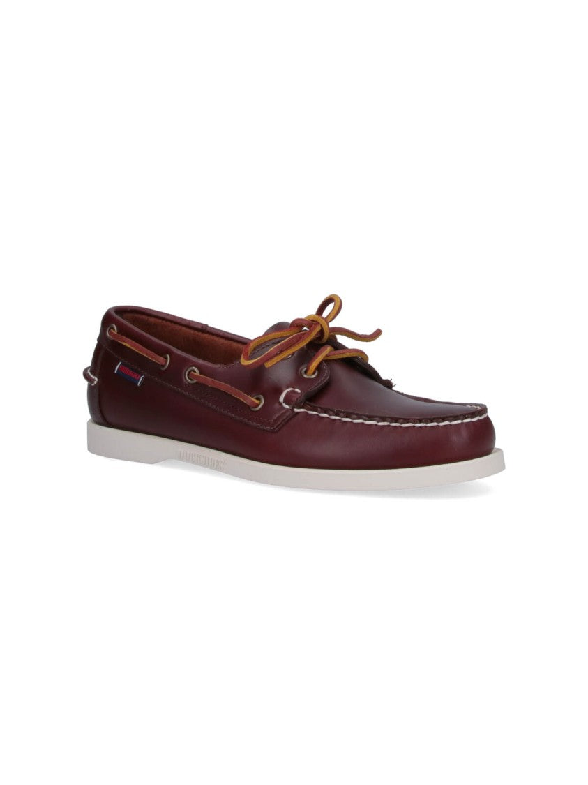 Sebago Brown Docksides Coated Leather Flat Shoes