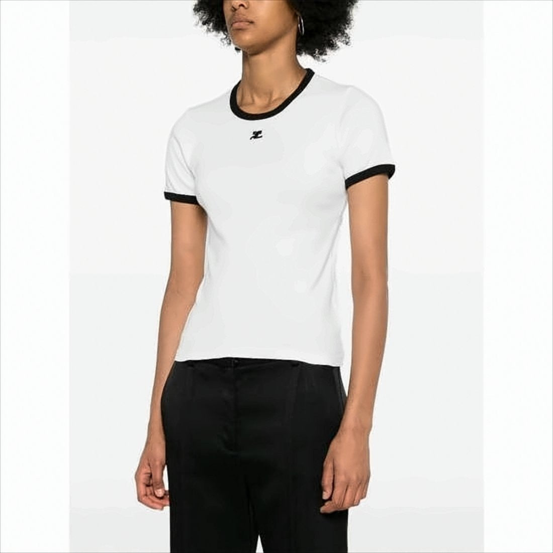 Courrèges Short-Sleeved T-Shirt With Contrasting Trim