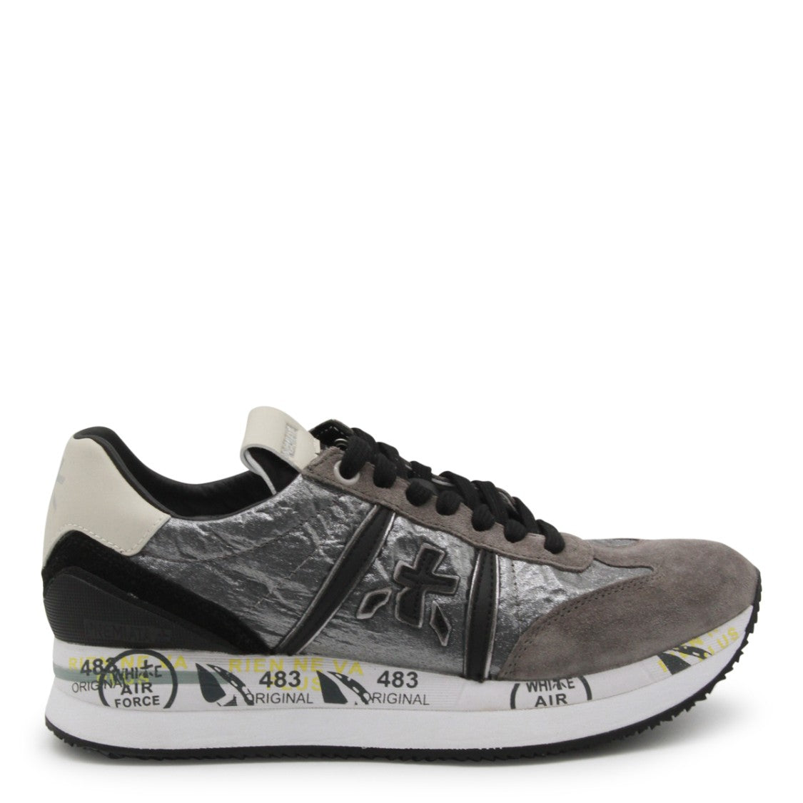 Premiata Grey Leather Conny Sneakers