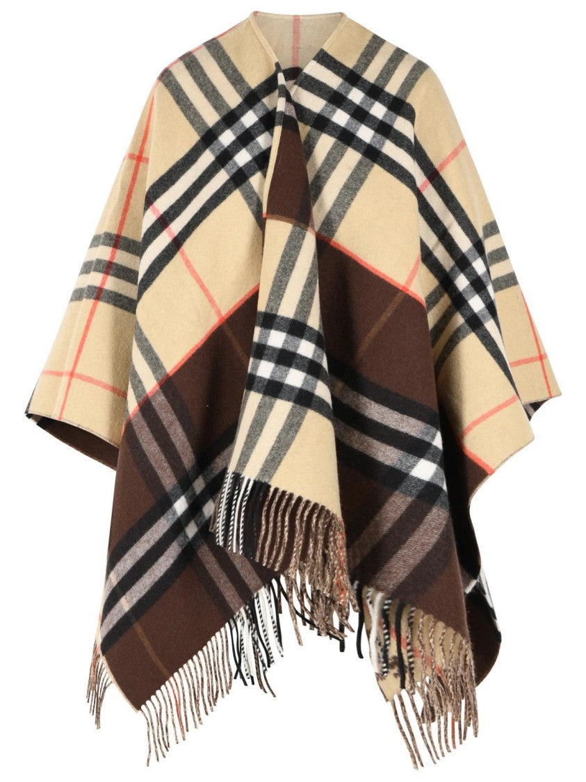 Burberry 'Check' Beige Cashmere Cape