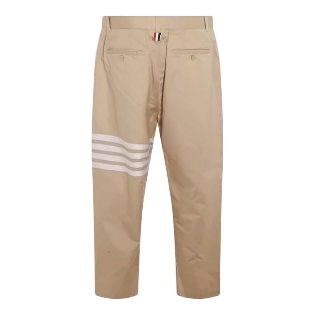 Thom Browne Tailored Brown Straight-Leg Pants With Distinctive Stripes