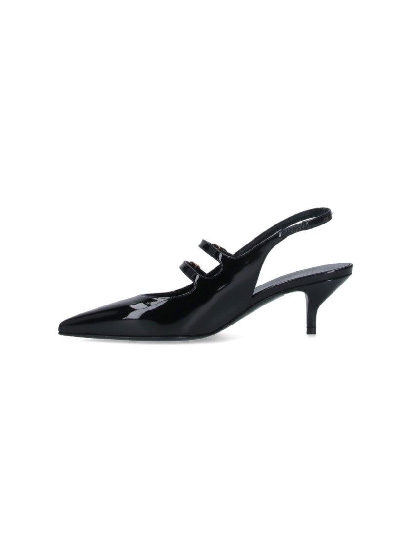Céline Pointed Toe Slingback Pumps With Dual Adjustable Straps
