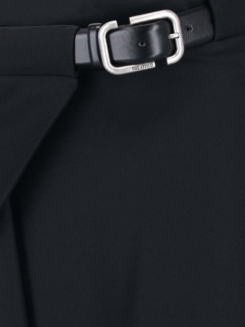 The Attico Asymmetrical Layered Skirt With Belt And Metal Accents