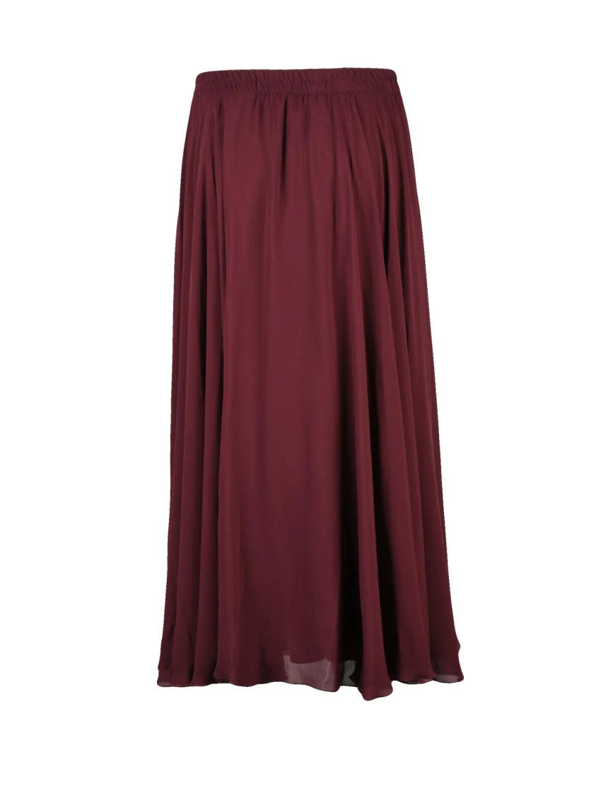 Marella Chiffon Midi Skirt With Gathered Pleats And Elastic Waistband