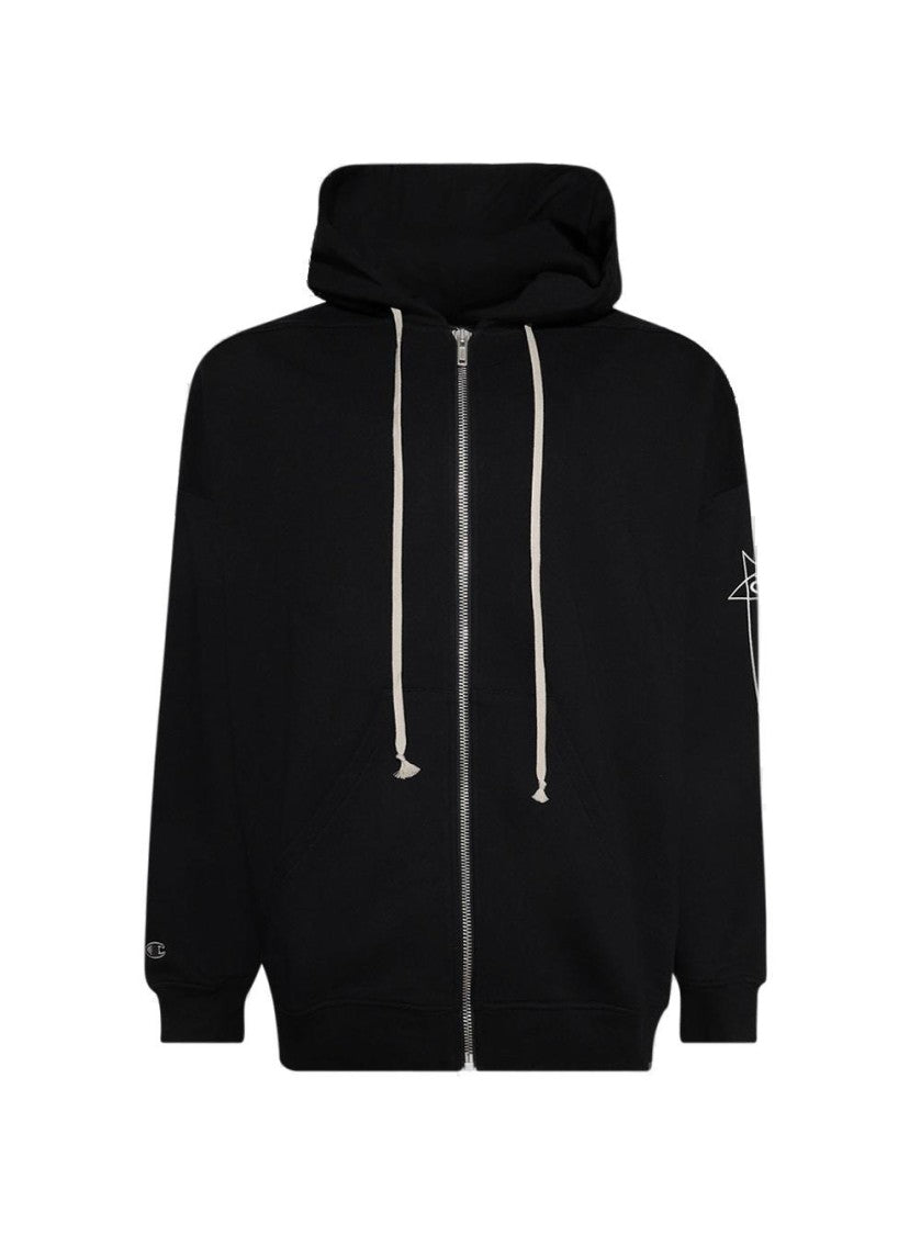 Rick Owens X Champion Jumbo Jason S Hoodie Black