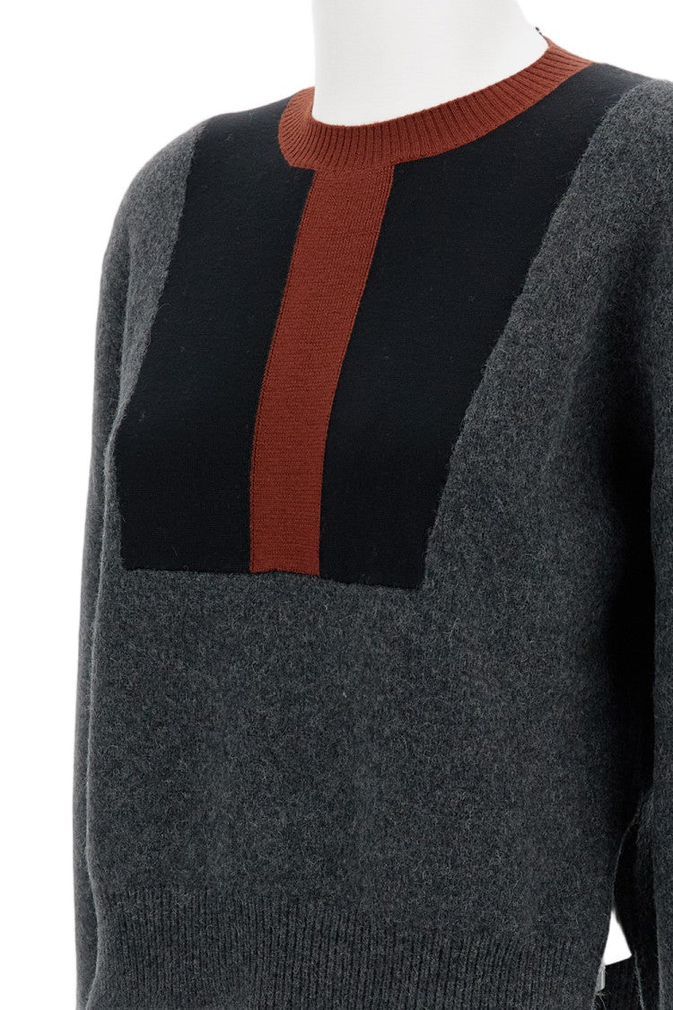 Plan C Block Colour Intarsia Knit Sweater