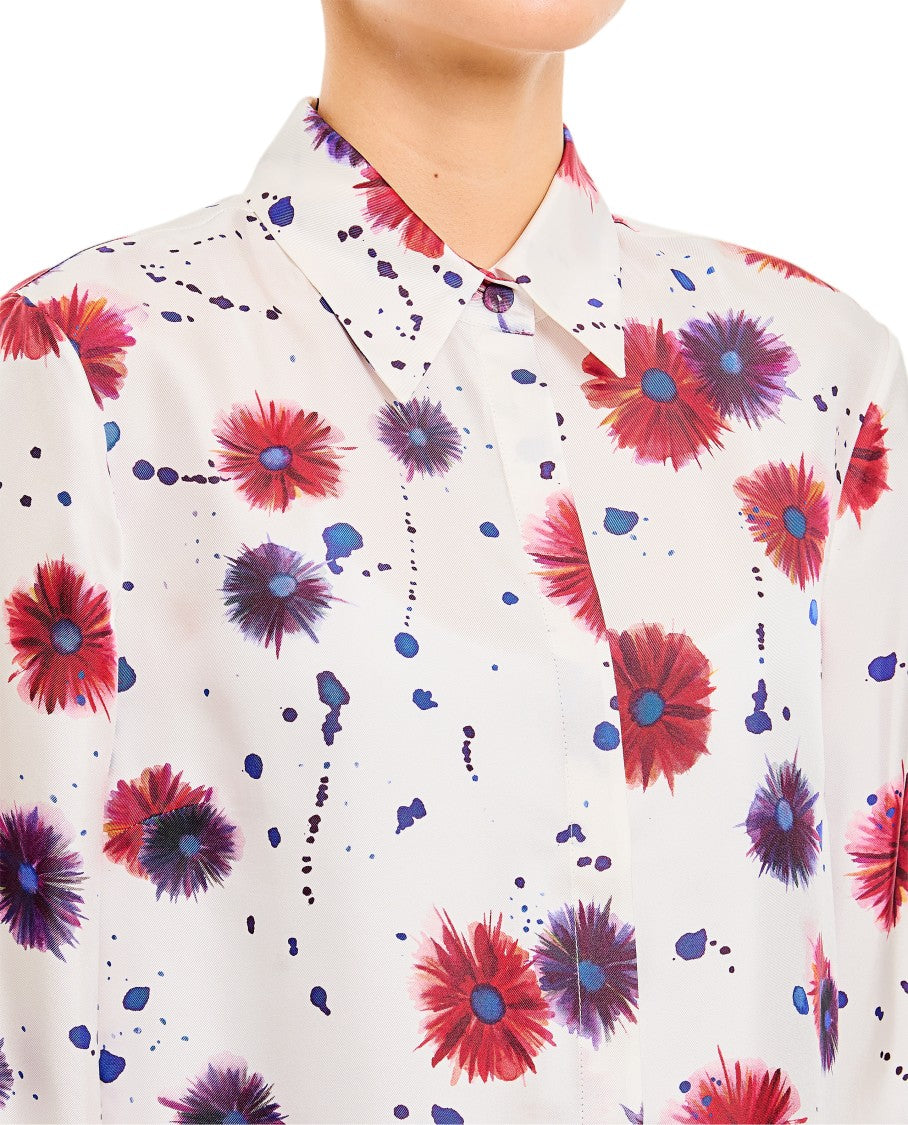 Gabriela Hearst Multicolor Floral Print Button-Front Henri Blouse