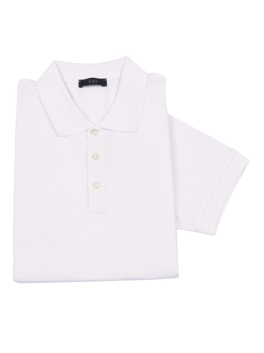Fay Piquet Stretch Tonal Embroidery Polo Shirt