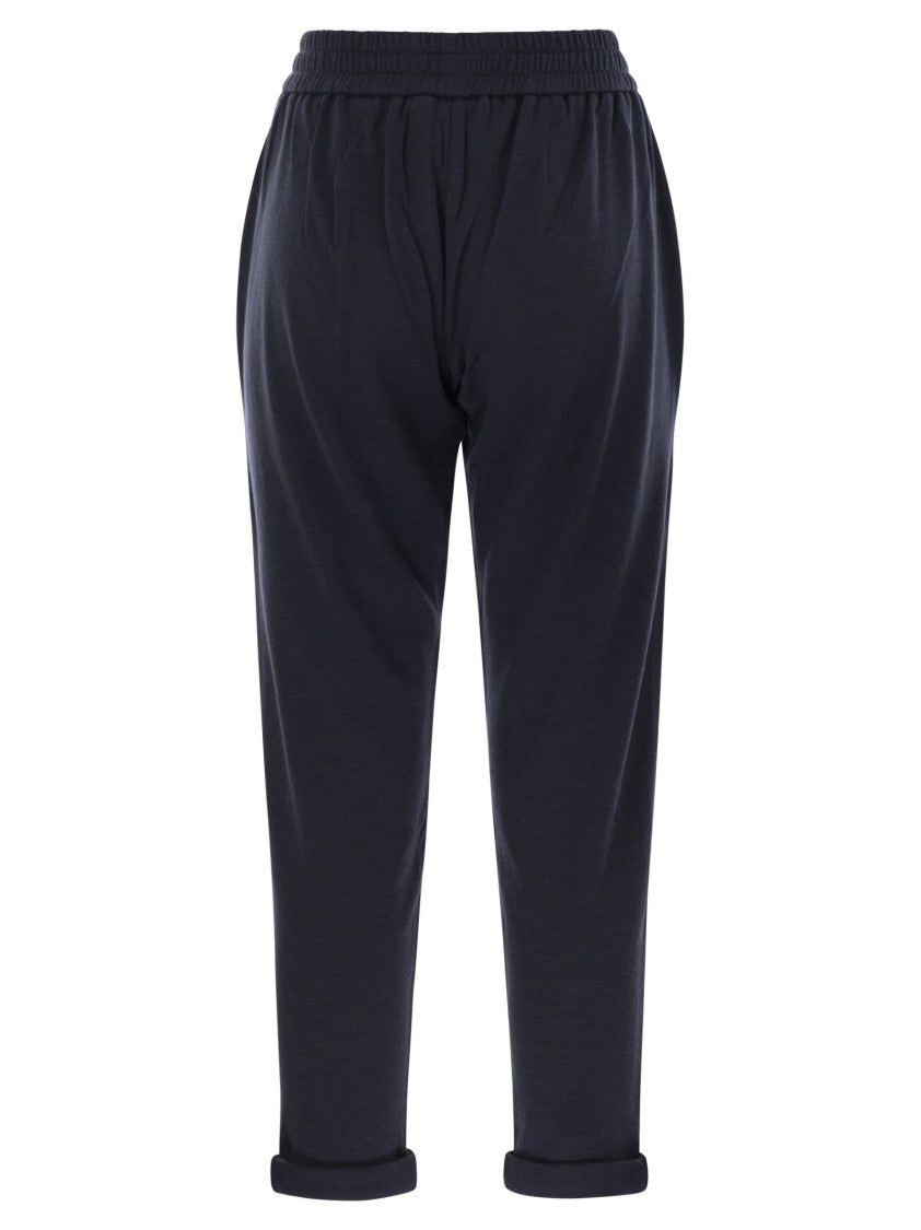 Brunello Cucinelli Cotton And Silk Interlock Trousers