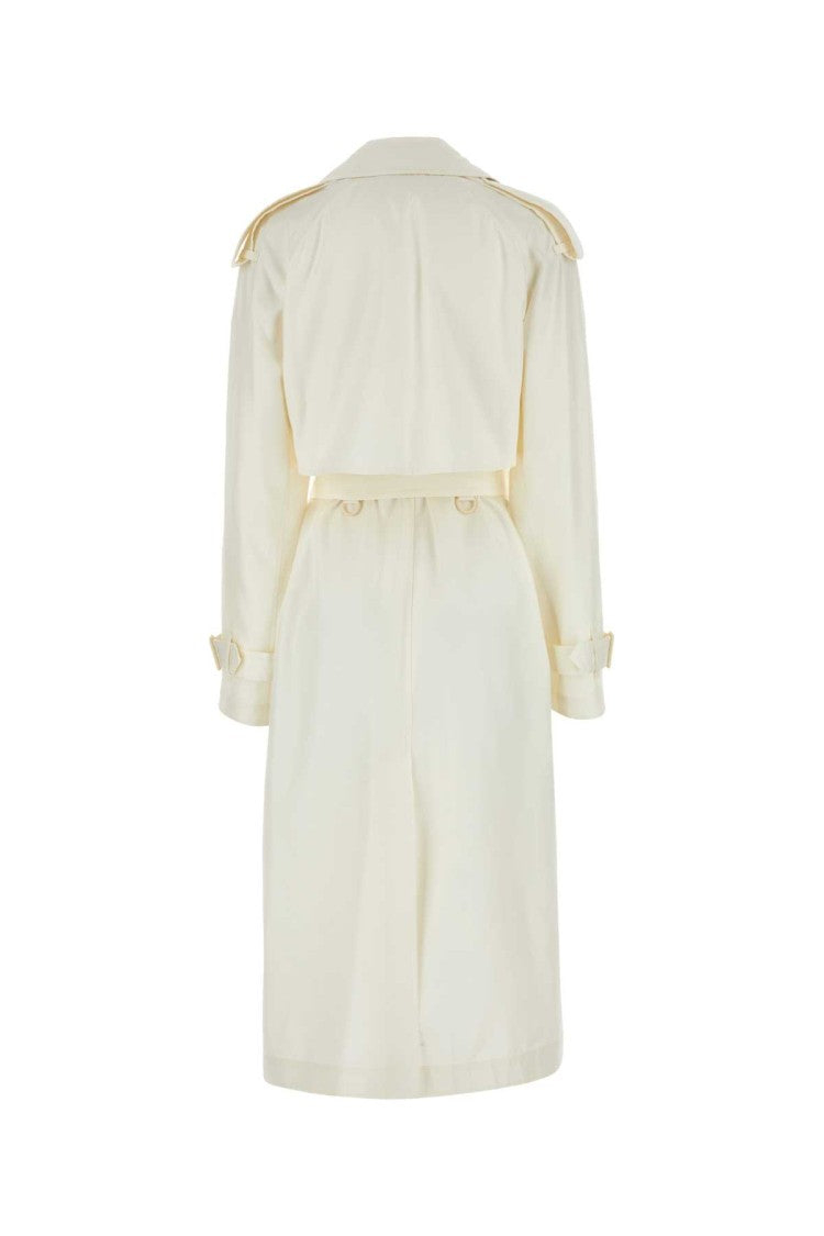Burberry Ivory Silk Trench Coat