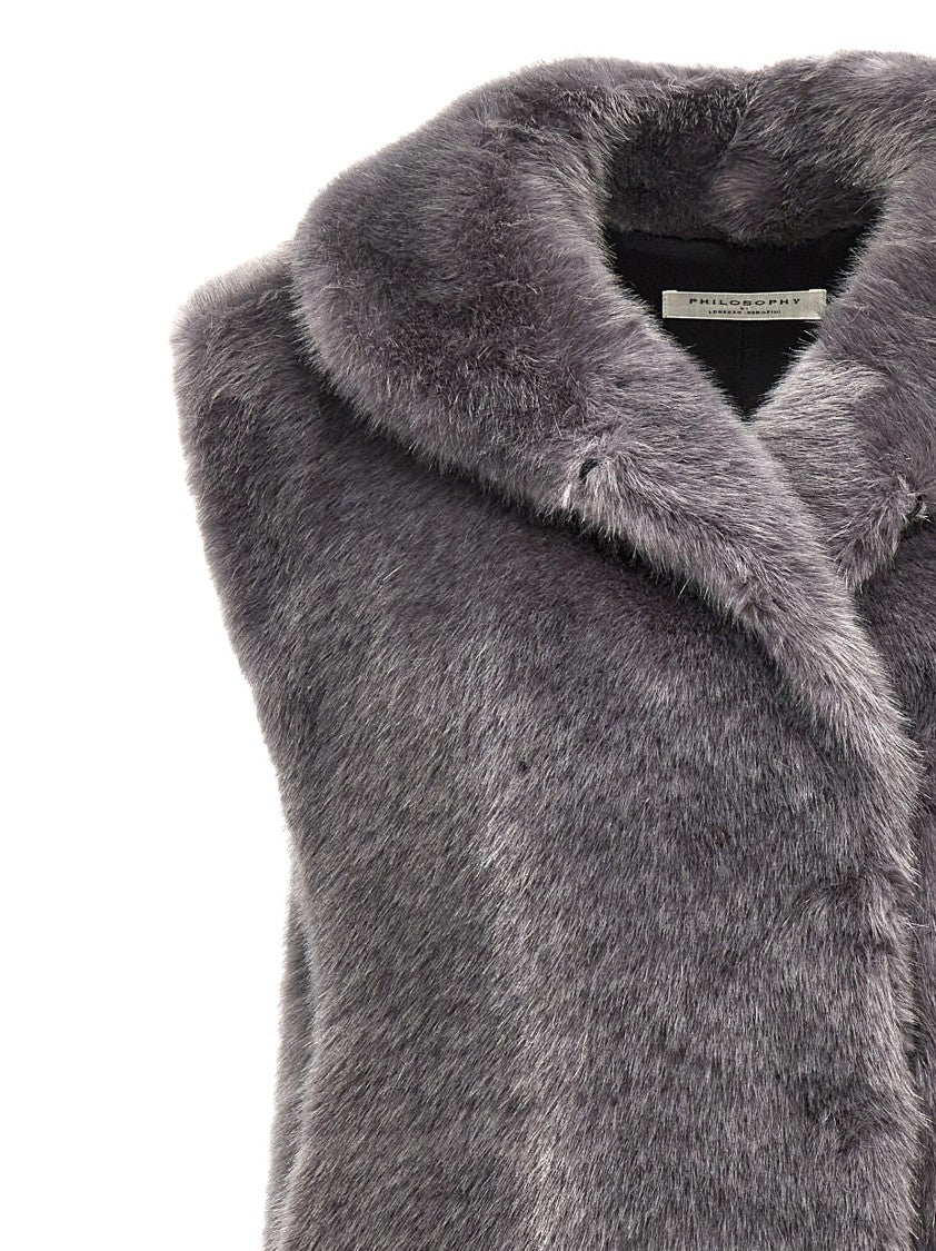Philosophy Di Lorenzo Serafini Extra Long Faux Fur Vest