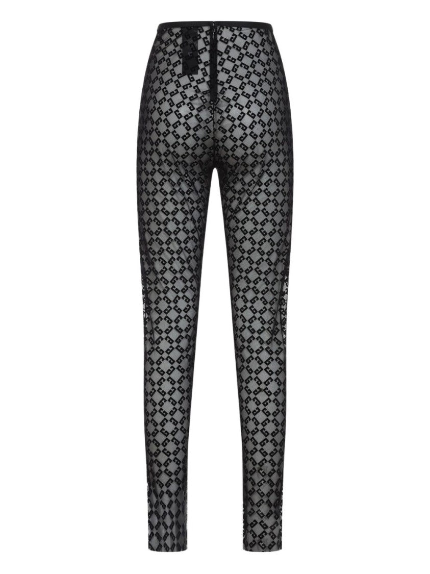 Givenchy High-Waisted Black Leggings With Subtle Pattern