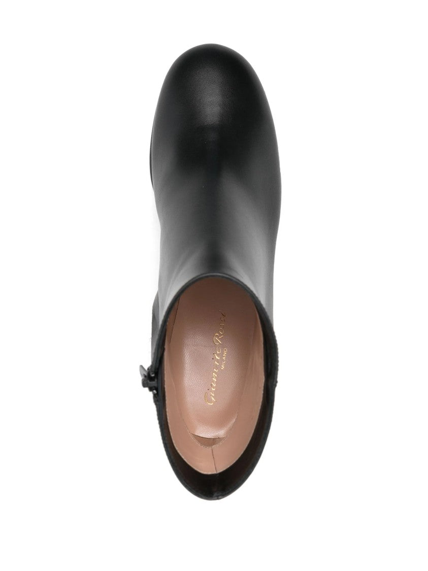 Gianvito Rossi Smooth Calf Leather Ankle Boots With Polished Finish