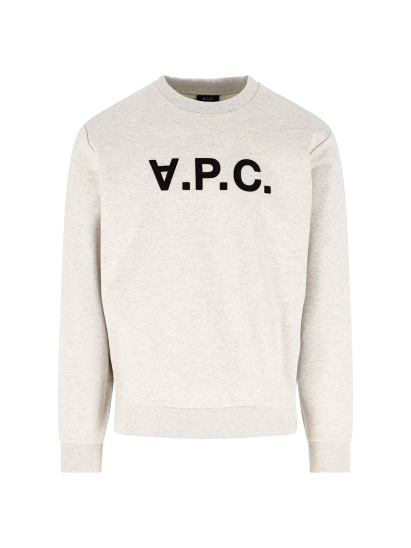 A.P.C. Grey Organic Cotton Ribbed Crewneck Sweatshirt