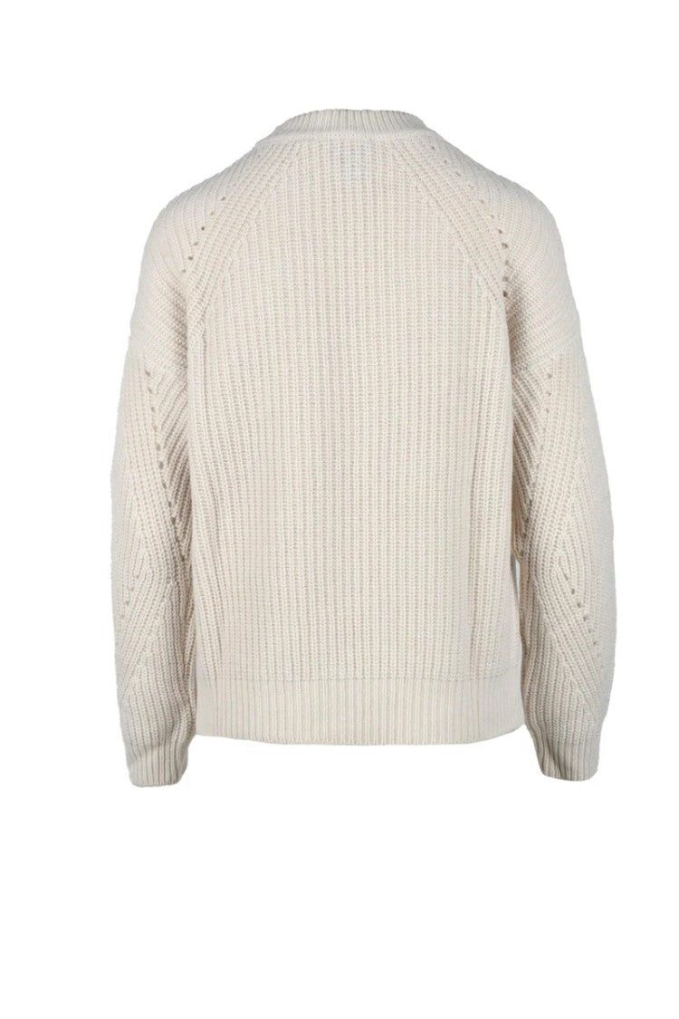 N.O.W. Andrea Rosati Ribbed Knit Sweater With Subtle Open-Knit Detailing