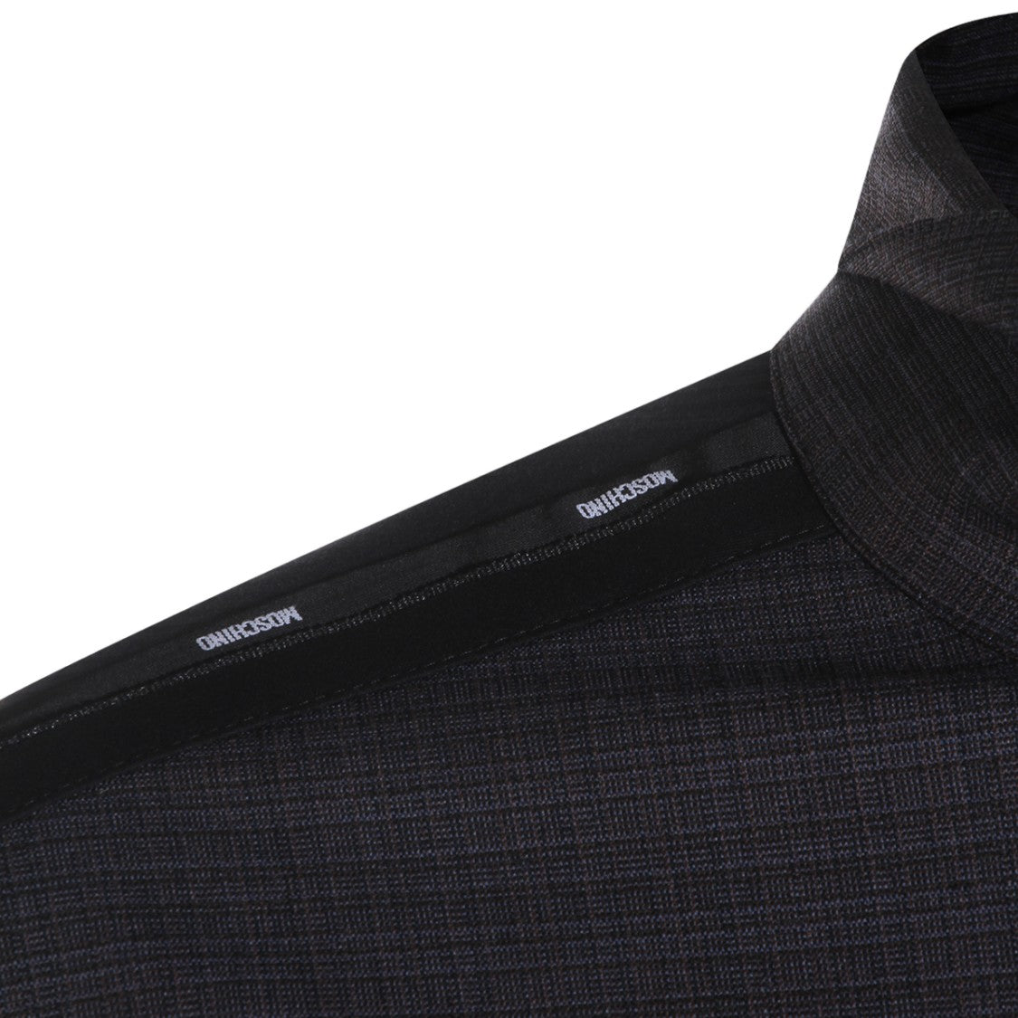 Moschino Checkered Dark Grey Jacket With High Collar