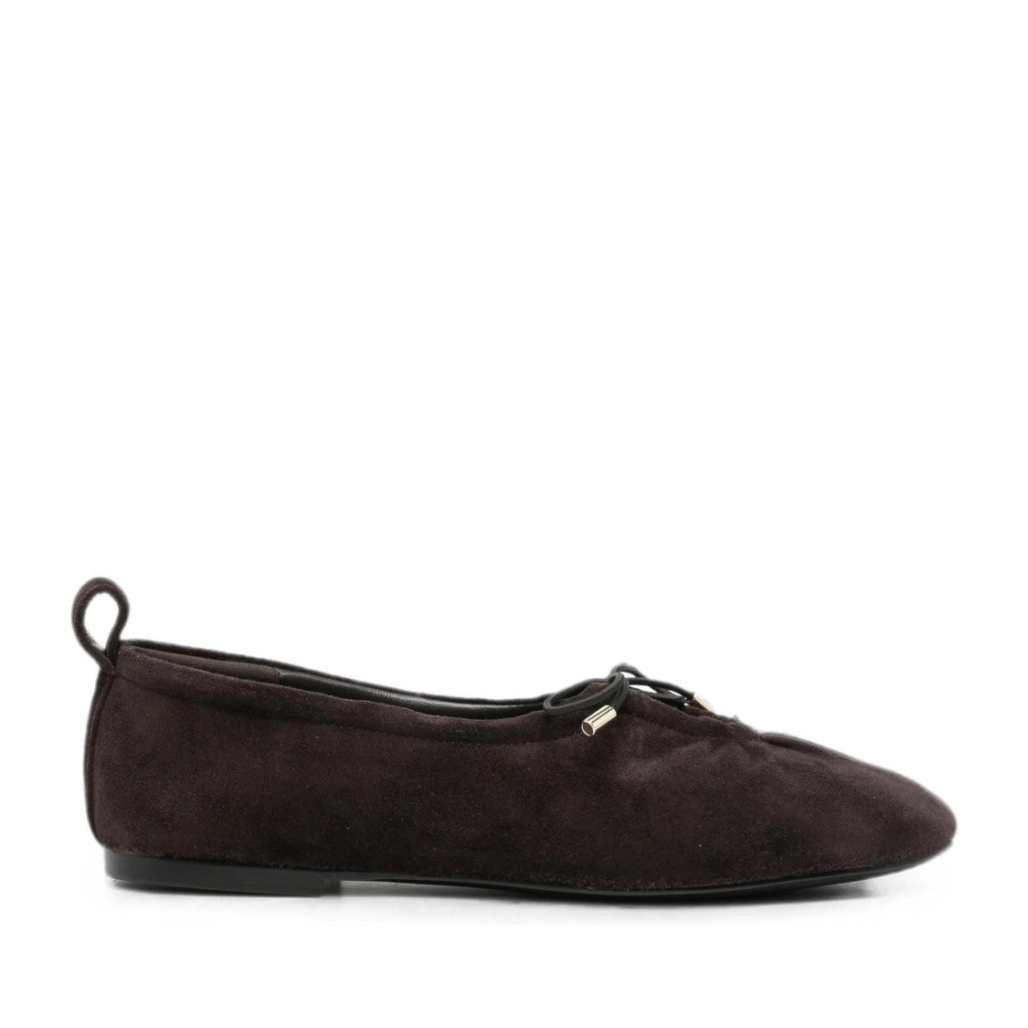 Adrianna Feretti Brown Bow Detail Low-Profile Suede Flats