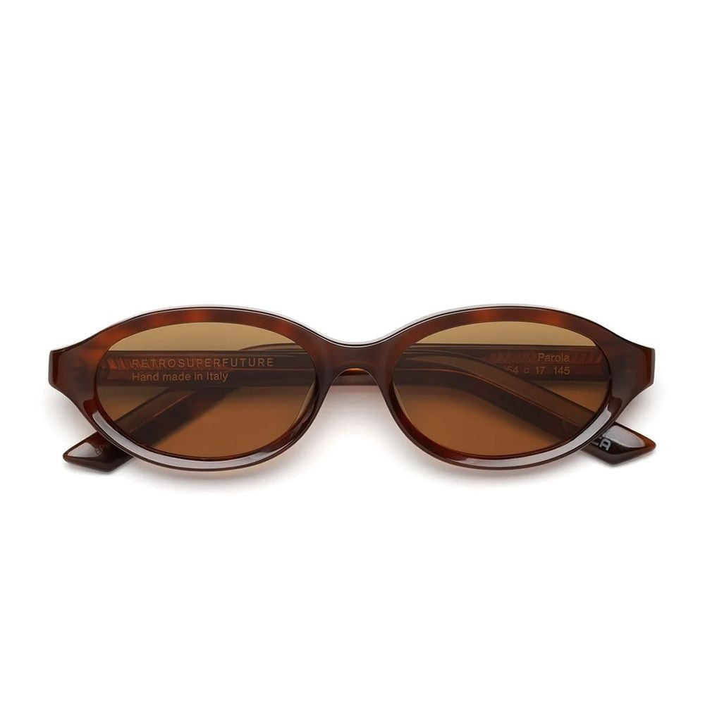 Retrosuperfuture Parola Oval Havana Sunglasses With Brown Lenses