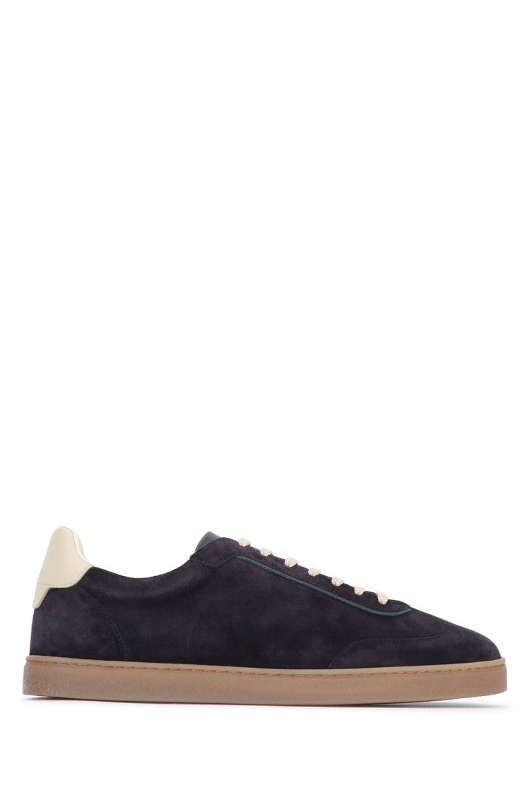 Brunello Cucinelli Low-Top Suede Sneakers With Cream Accents