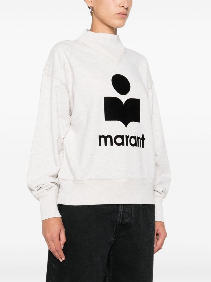 Isabel Marant Étoile White Relaxed Fit Graphic Logo Sweater