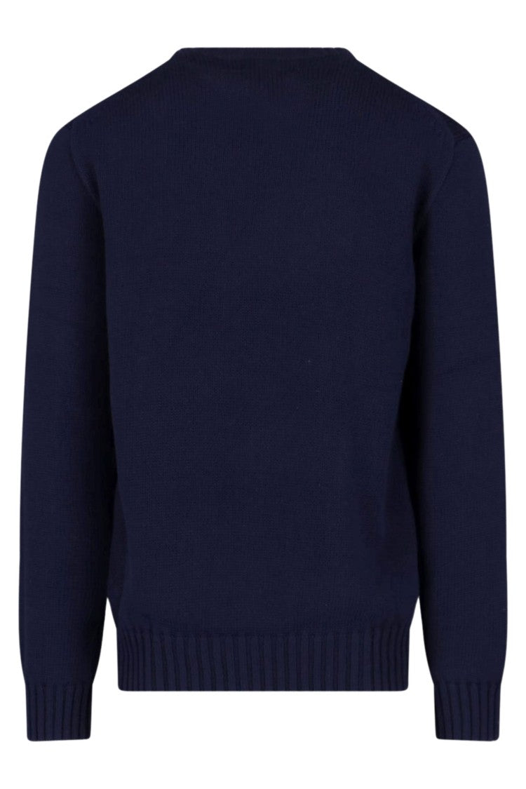 Polo Ralph Lauren Knit Sweater With Ribbed Details And American Flag Design