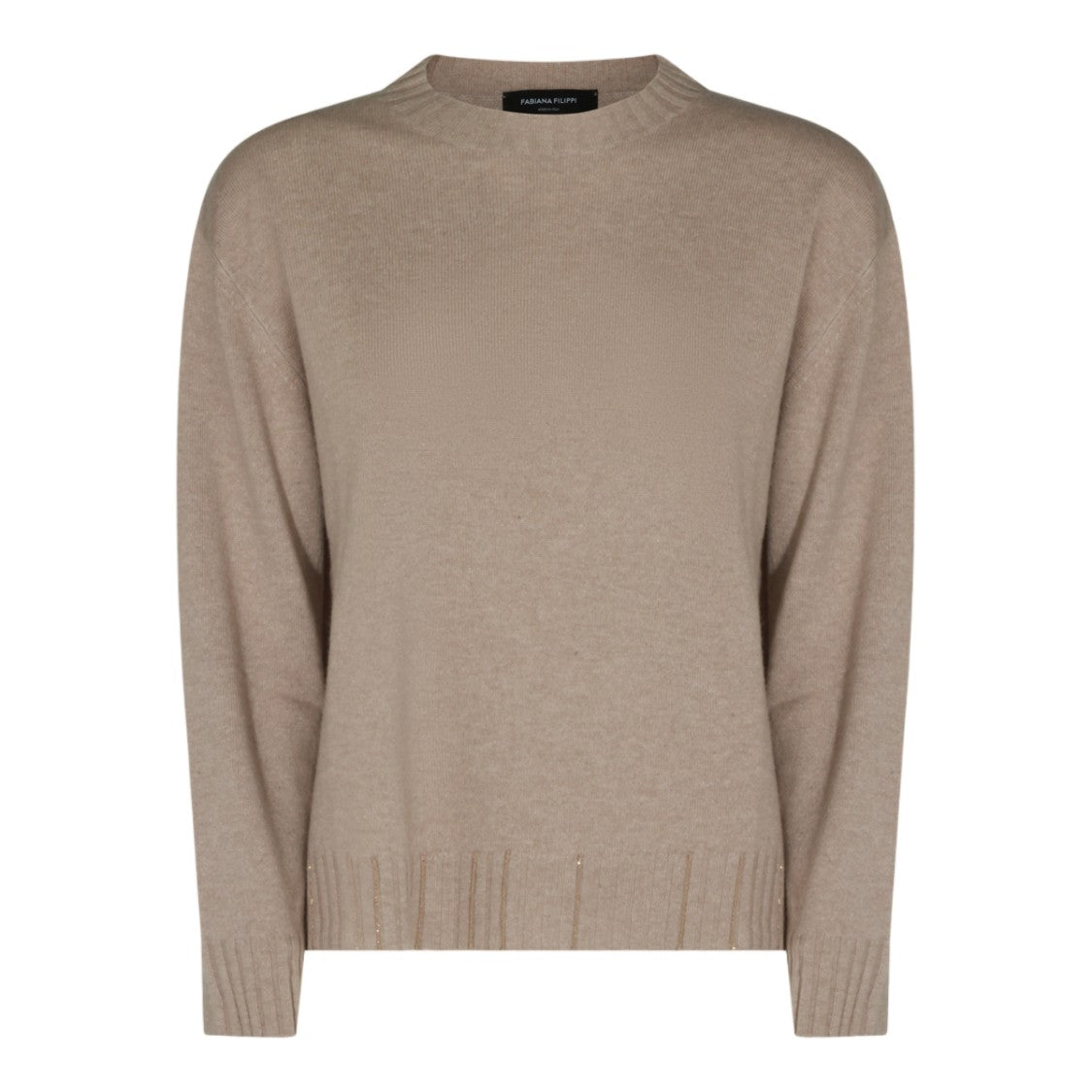 Fabiana Filippi Knit Sweater With Classic Crew Neckline And Ribbed Detailing