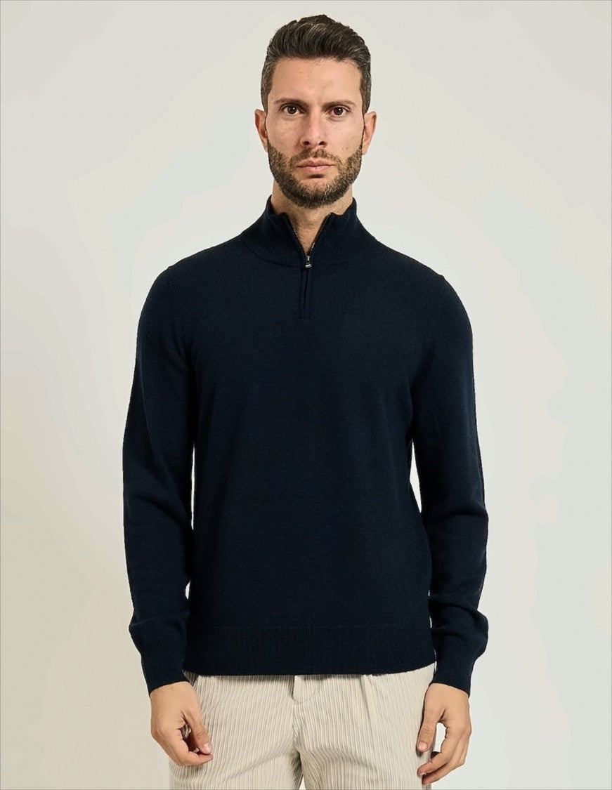 Boss Classic Knit Sweater With Half-Zip Closure
