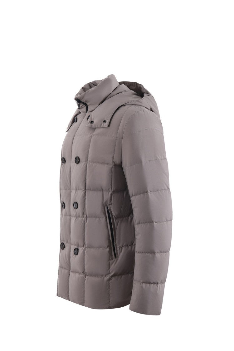 Fay Slate Nylon Quilted Down Jacket