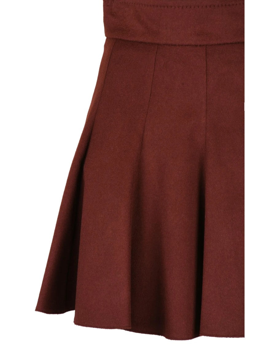 Max Mara Flared Camel Skirt With Back Zipper Closure