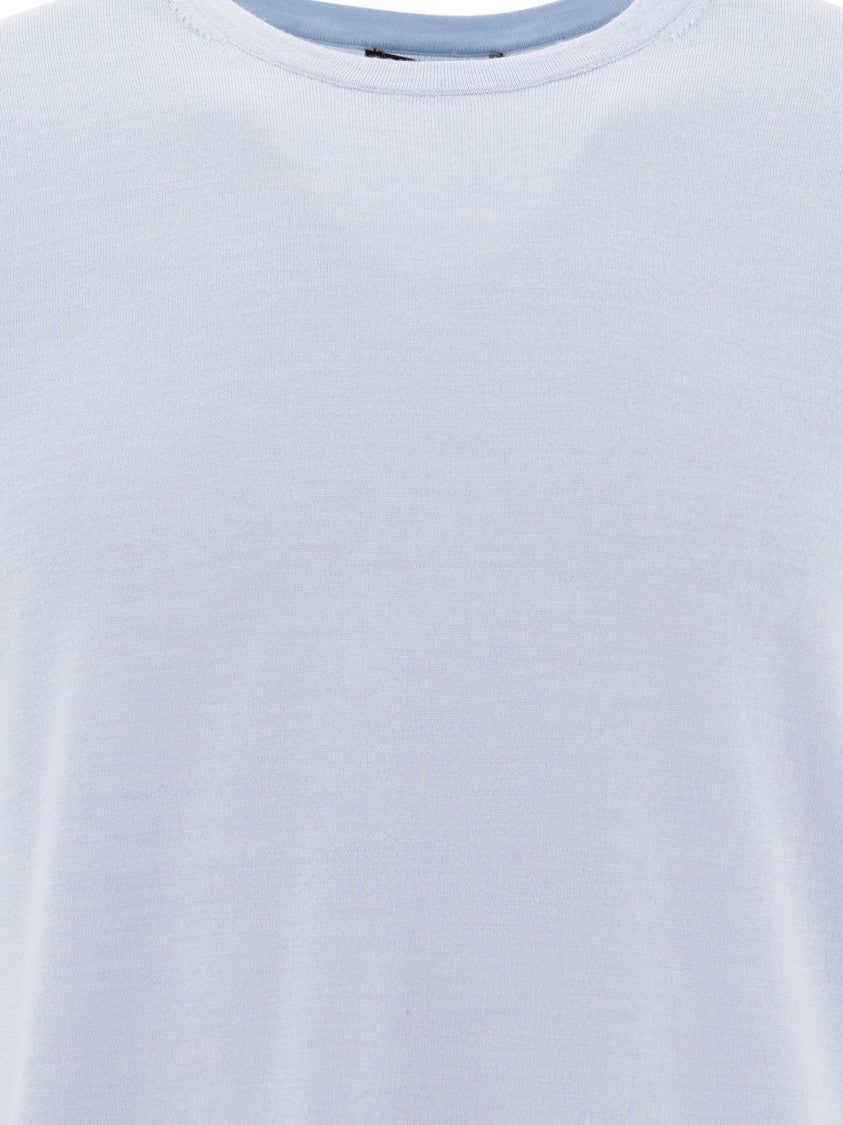 Vince Light Blue Rib-Knit Merino Wool