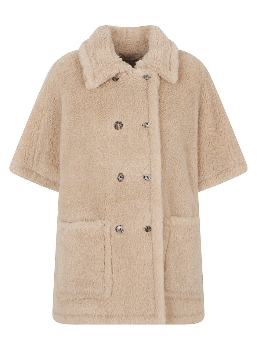 Max Mara Boxy Double-Breasted Teddy Cape