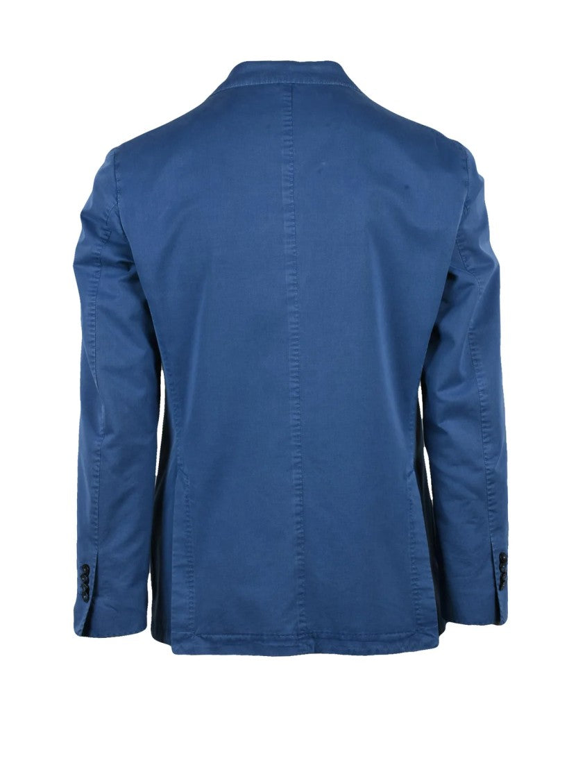 L.B.M. 1911 Light Blue Cotton Silk Rounded Jacket