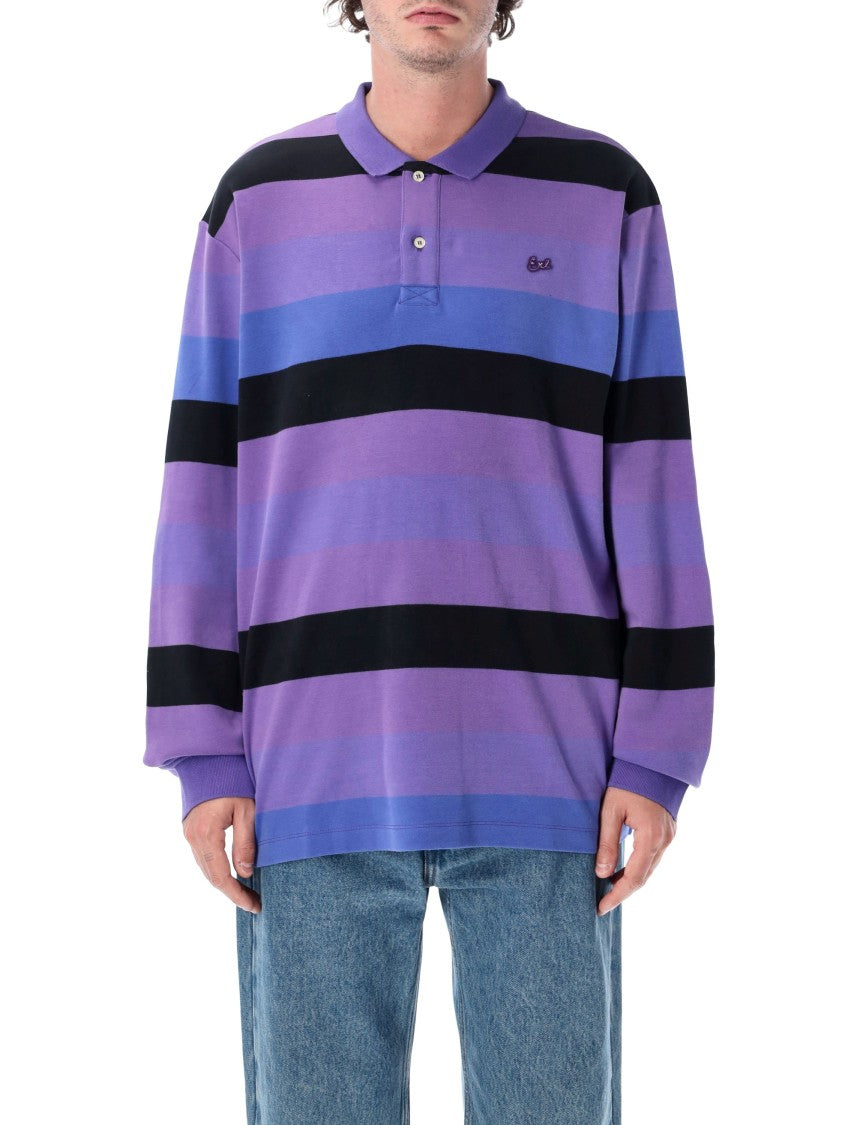 Erl Rugby Striped Long Sleeve Polo Shirt