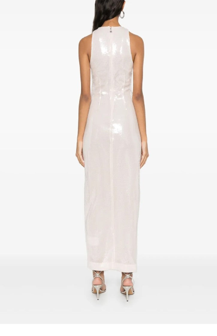 Rotate Buttoned Sequins Dress With Side Slit