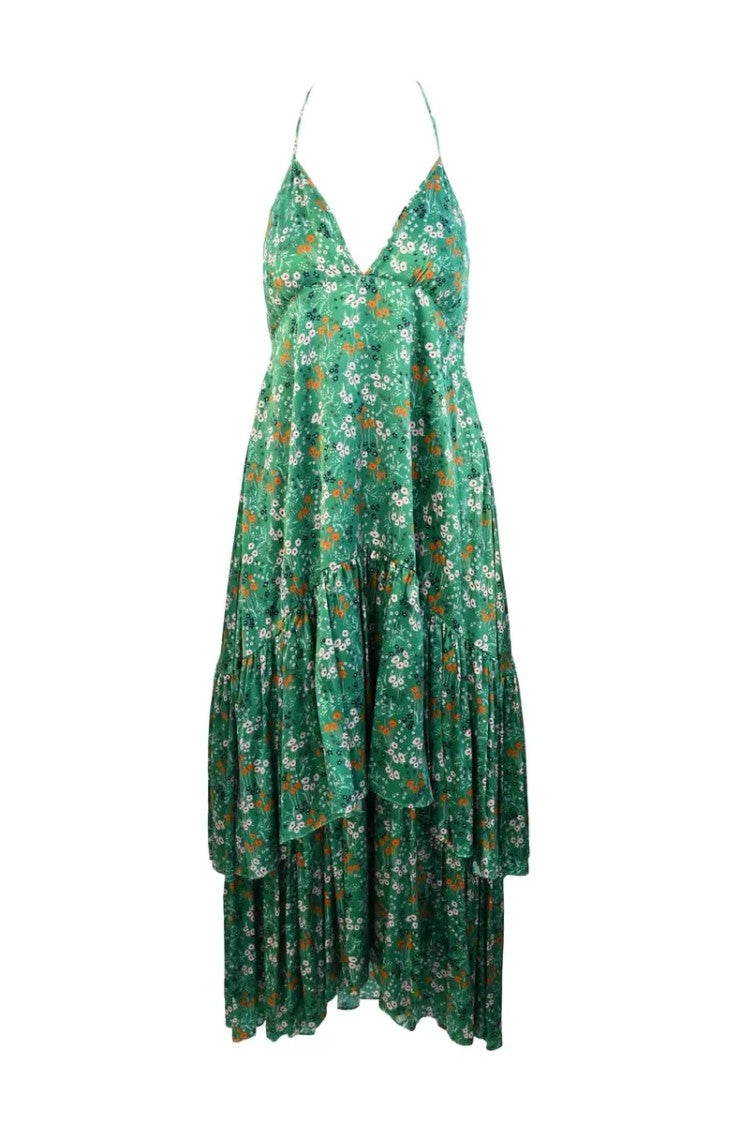 L Autre Chose Long Silk Dress - Green