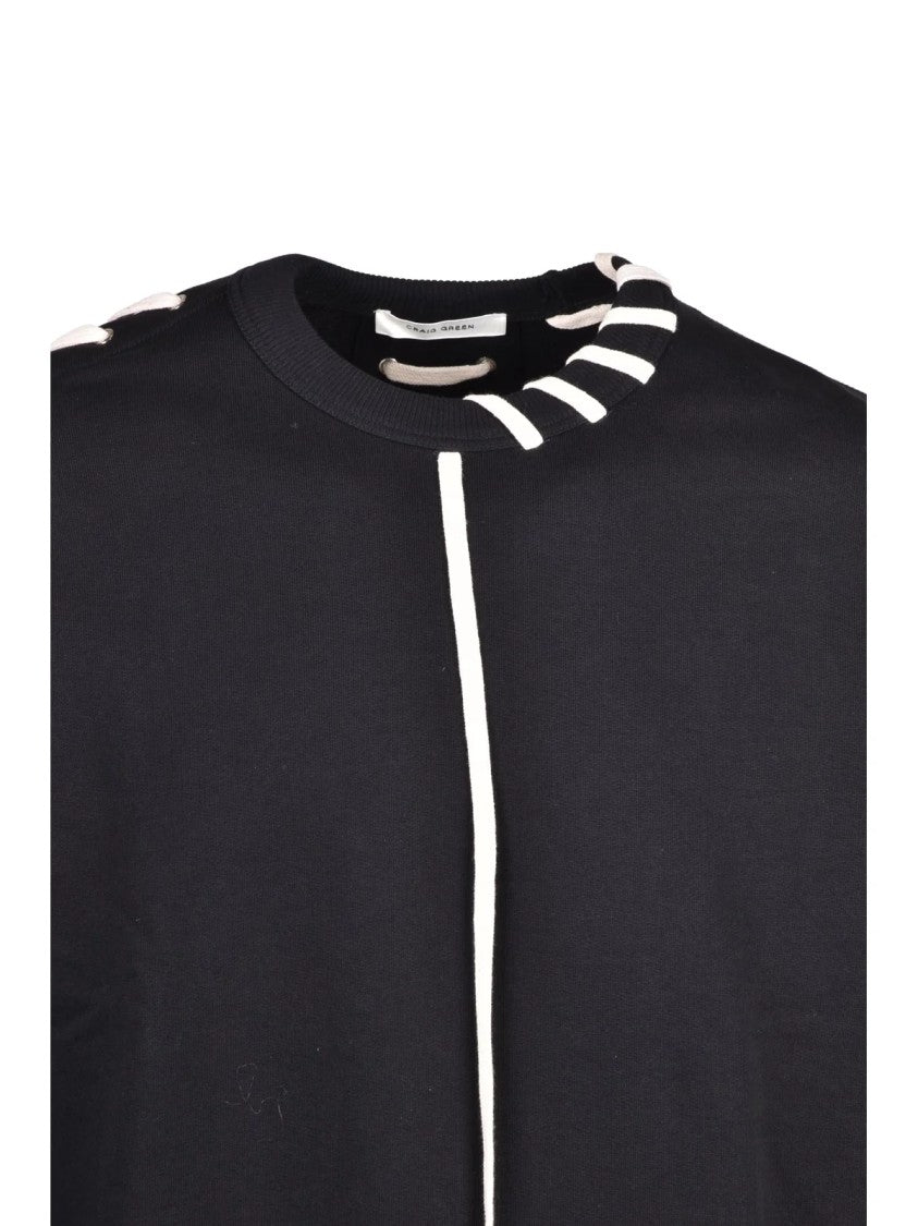 Craig Green Black Stitch Detailing Relaxed Fit Cotton Sweatshirt