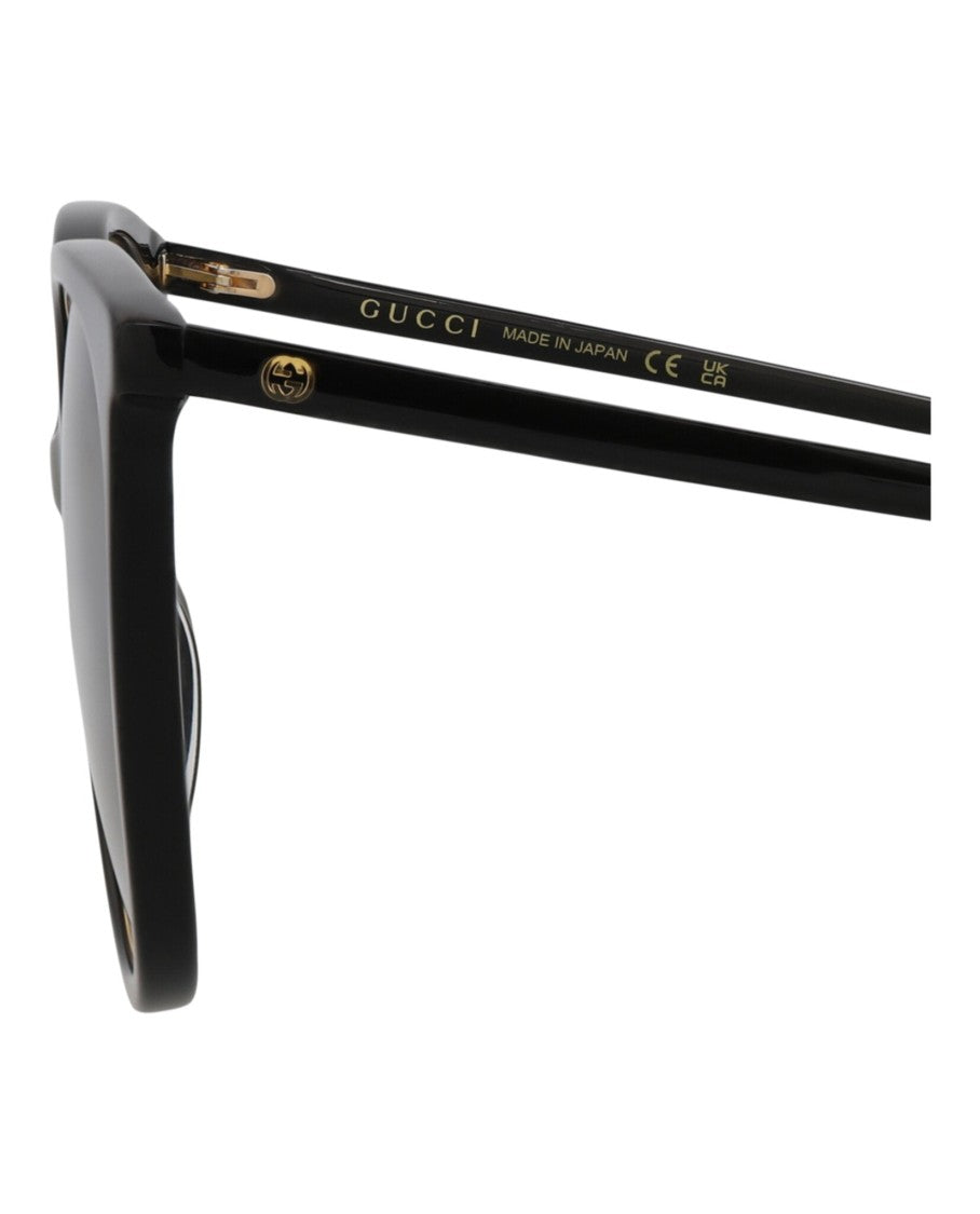 Gucci Round-Frame Acetate Sunglasses With Gold Accents