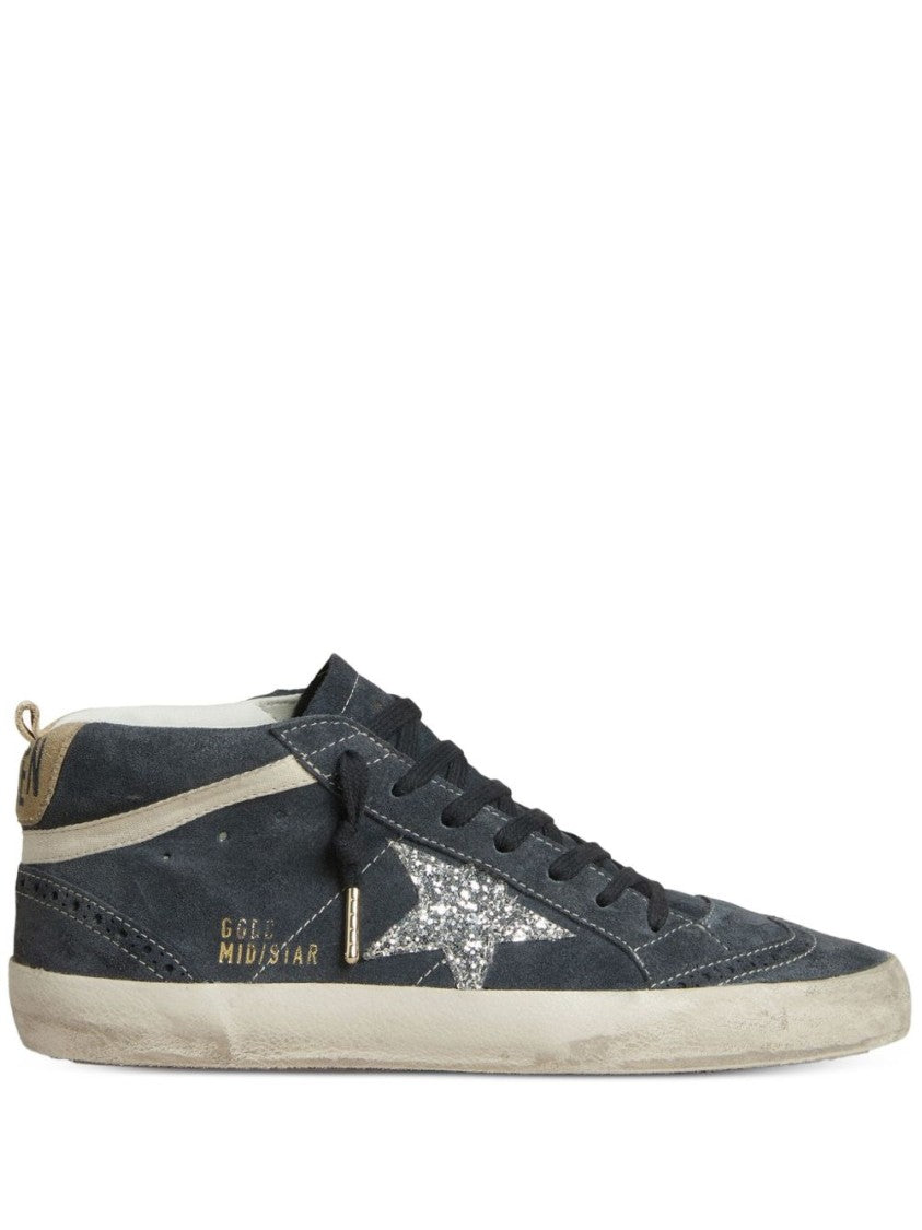 Golden Goose Suede Distressed Mid-Top Sneakers