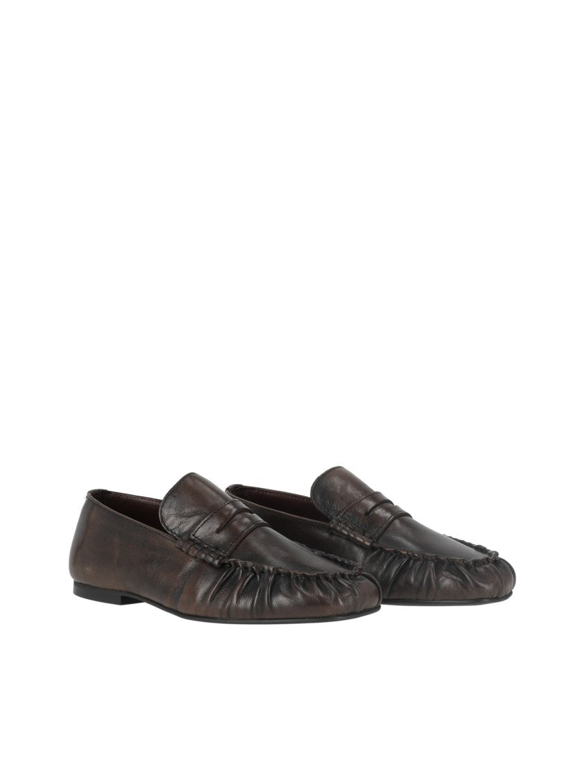 Alohas Brown Aven Vintage Effect Leather Loafers