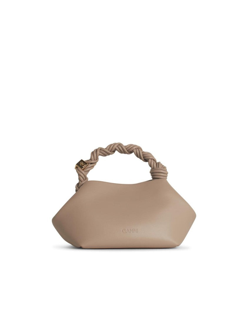 Ganni 'Bou' Ivory Recycled Leather Blend Bag