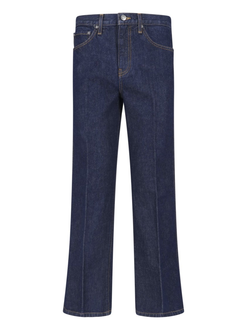 Khaite Blue Clara Cotton Denim Flared Jeans