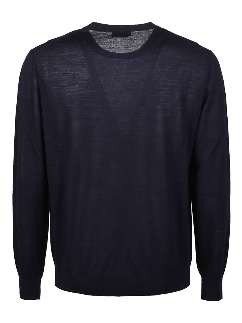 Ballantyne Plain Finely Knit Wool Sweater