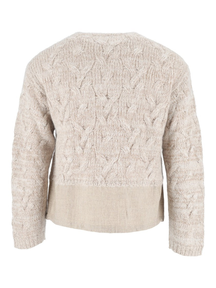 Fabiana Filippi Mohair Flannel Hem Cable Sweater